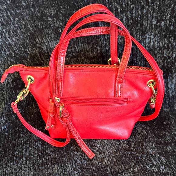 Olivia + Joy Red Crocodile-Embossed Crossbody Bag - Picture 2 of 7